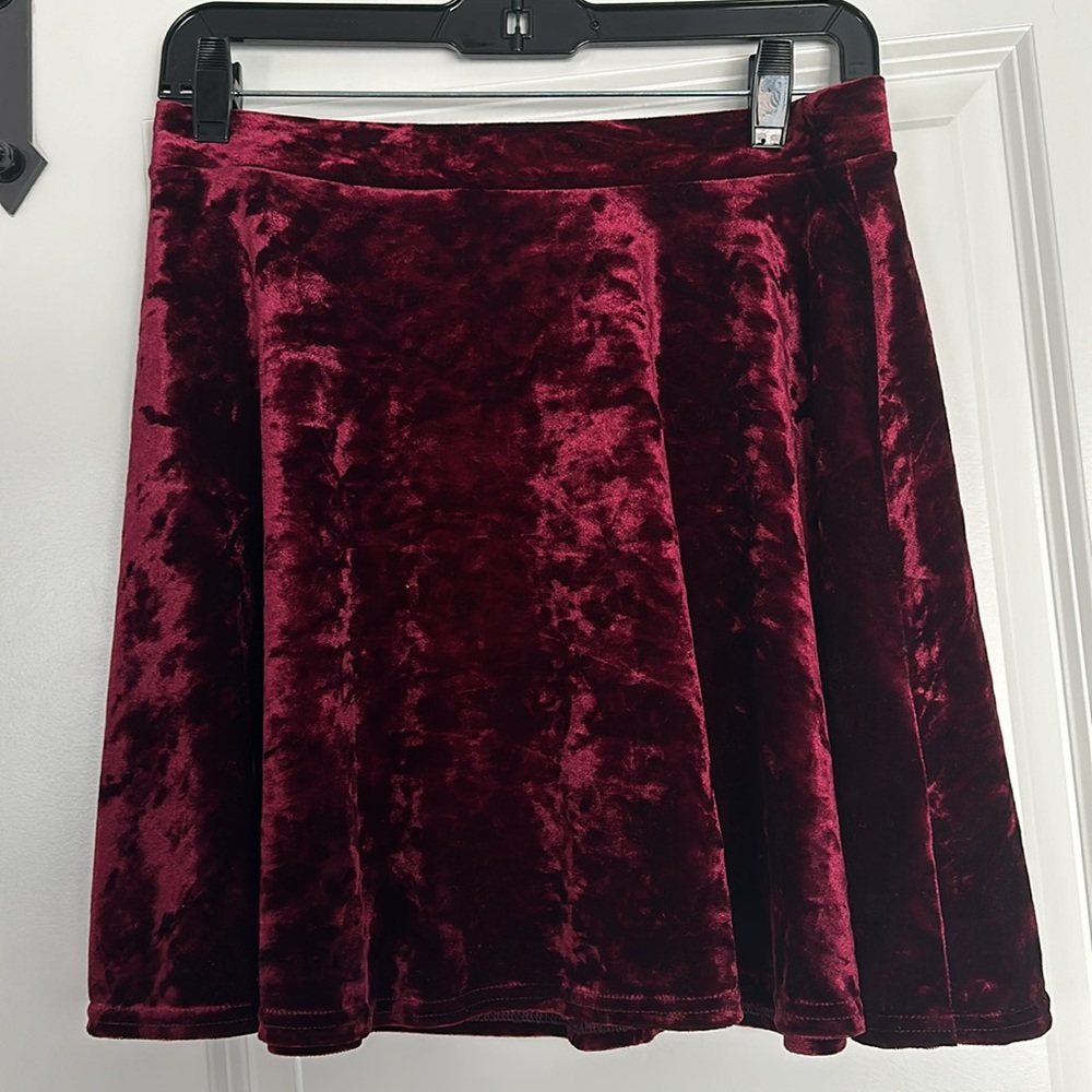 Topshop velvet skater skirt